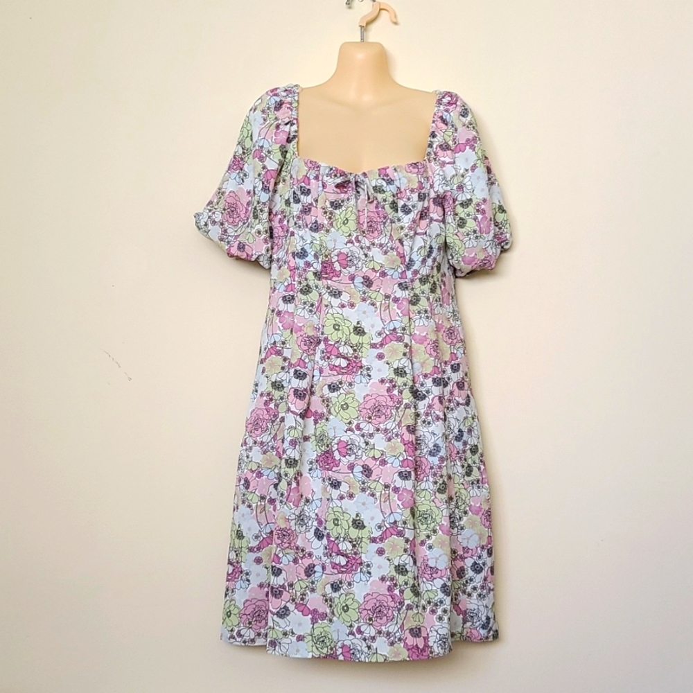 BCBGENERATION Puff Sleeve Floral Print Dress Size 10